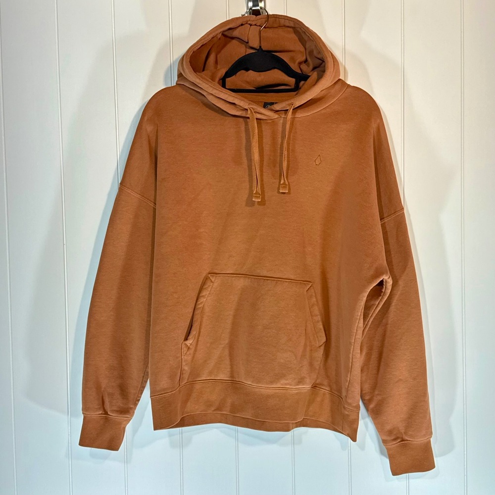 Volcom Truly Stoked Hoodie Clay Orange Fleece Sweatshirt Mens Small